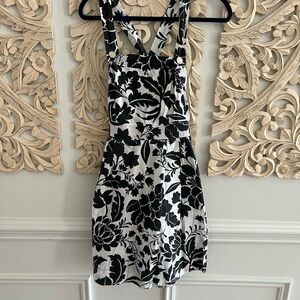 Zara Black and White Floral Mini Dress